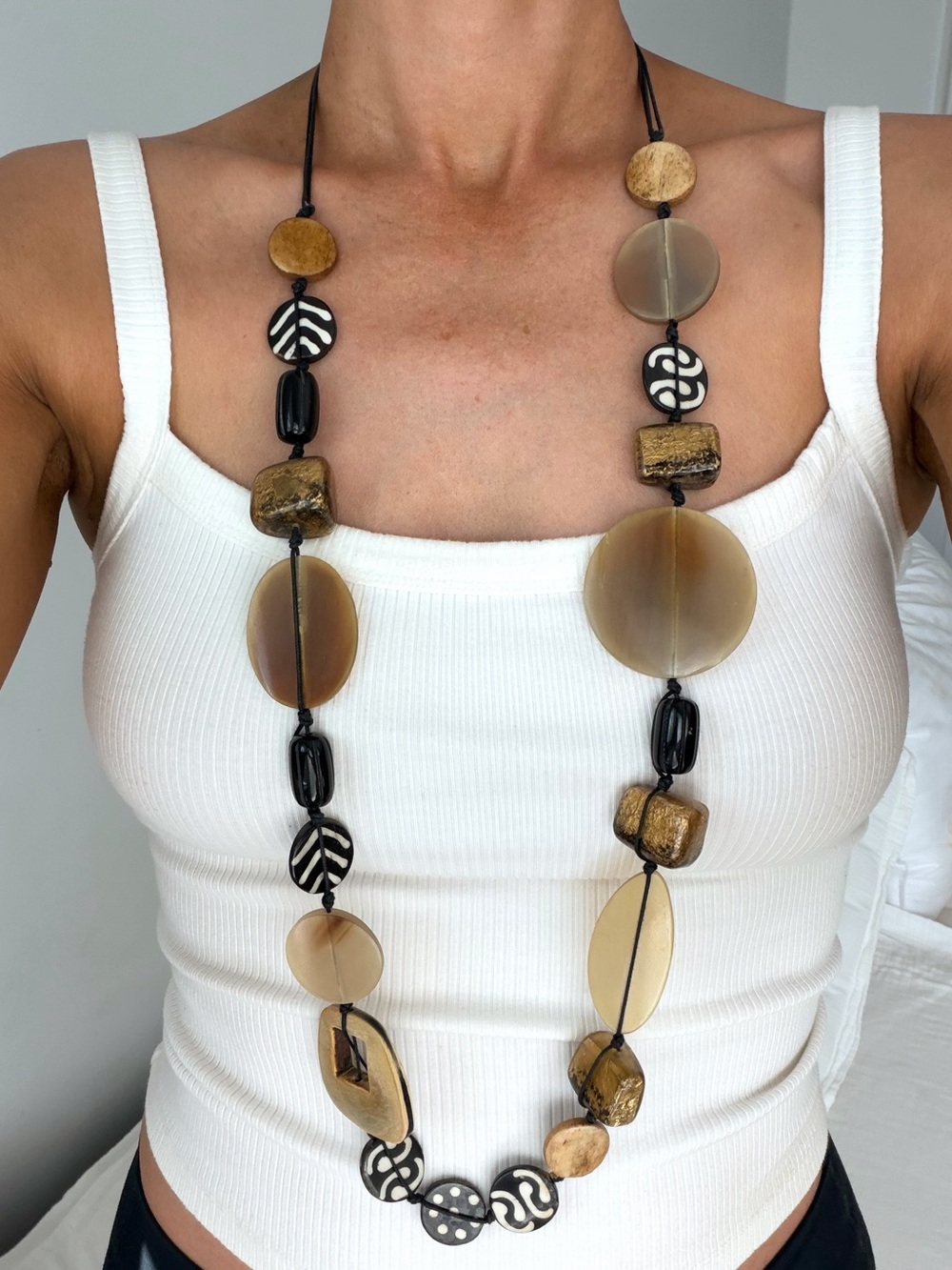 Long Boho Multicolor Beaded Necklace